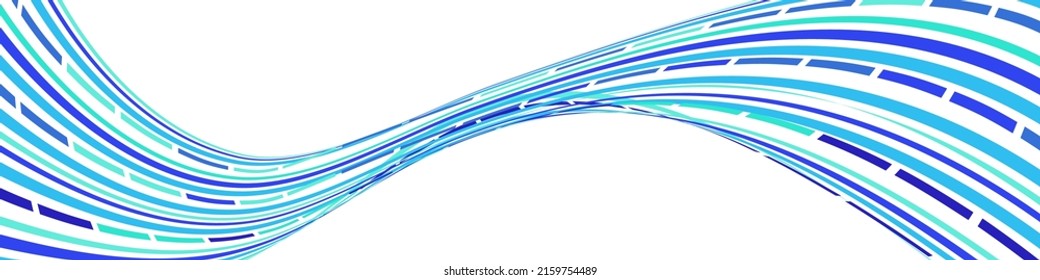 Wavy lines or ribbons. Multicolored striped. Creative unusual background with abstract wave lines for creating trendy banner, poster. Vector eps