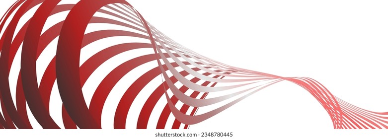 Wavy lines or ribbons. Multicolored striped gradient. Creative unusual background with abstract gradient wave lines for creating trendy banner, poster. Vector eps