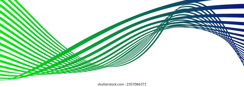 Wavy lines or ribbons. Multicolored striped gradient. Creative unusual background with abstract gradient wave lines for creating trendy banner, poster. Vector eps