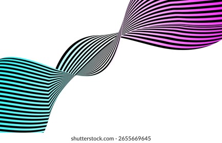 Wavy lines or ribbons. Multicolored striped gradient. abstract gradient wave lines   background for creating trendy banner, poster. Vector eps