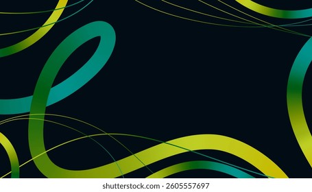 Wavy Lines and Scribble Sketches with Vibrant Colors on a Black Background. Playful geometric fluid organic shapes isolated. Trendy colorful freehand line doodles.