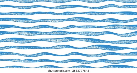 Wavy lines, sea waves stylization, vector background