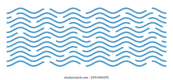 Wavy lines, sea waves stylization, vector design