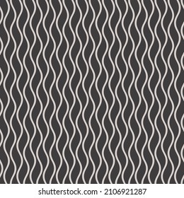 Wavy Lines Seamless Background in Black and White Color. Vector Tileable pattern.