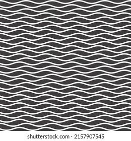 Wavy Lines Seamless Background in Black and White Color. Vector Tileable pattern.