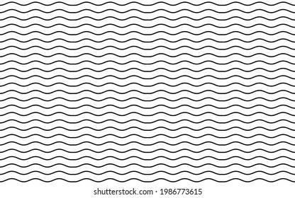 Wavy lines. Seamless black and white pattern with horizontal waves. Vector illustration of minimalistic background.