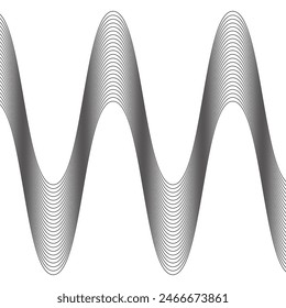 Wavy lines seamless pattern. Abstract smooth waves on white background. 11:11