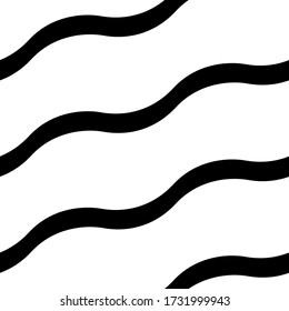 Wavy lines seamless pattern. Angled jagged stripes ornament. Linear waves motif. Slanted zigzag stripe figures. Vector