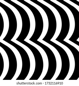 Wavy lines seamless pattern. Angled jagged stripes ornament. Linear waves motif. Curves print. Striped background. Tilted broken line shapes wallpaper. Slanted zigzag stripe figures. Vector artwork