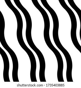 Wavy lines seamless pattern. Angled jagged stripes ornament. Linear waves motif. Diagonal curves print. Striped background. Tilted broken line shapes wallpaper. Slanted zigzag stripe figures. Vector