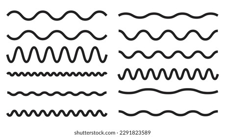 Hand Drawn Bold Curvy Lines Seamless Pattern. Stock Vector