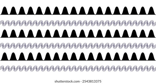 Wavy lines seamless pattern background. Wave line vector. Eps 10.