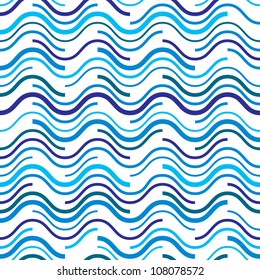 Wavy lines seamless pattern, vector background.