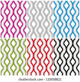 Wavy lines seamless pattern, vector background.