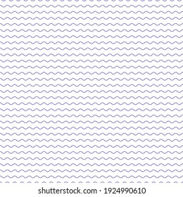 Wavy lines. seamless texture with light violet rolling lines on blue background. Vector illustration. Marine wallpaper. Sea backdrop. Summer pattern