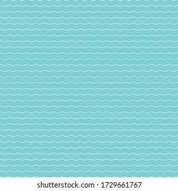 Wavy lines. seamless texture with white rolling lines on blue background. Vector illustration. Marine wallpaper. Sea backdrop. Summer pattern