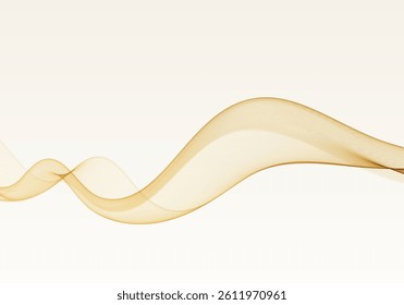 Wavy lines shape wave flow. Abstract design element. Golden wave flow.