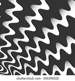 Wavy lines square format background. Vector art