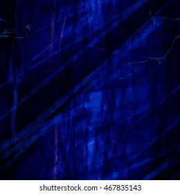 Wavy lines and stripes. Blue dark texture. Artistic seamless pattern. Abstract vector background