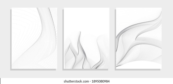 wavy lines template vector background set