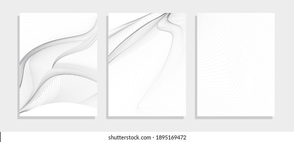 wavy lines template vector background set