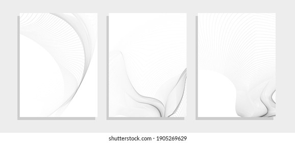 wavy lines template vector background set