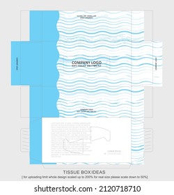 Wavy Lines Tissue Box, Template For Business Purpose. Place Your Text And Logo And Ready To Go For Print