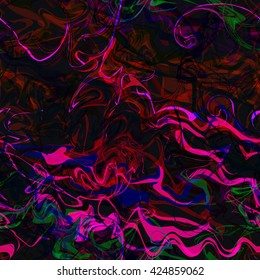Wavy lines twisted into a spiral. As colored smoke or fibers. Abstract seamless pattern
