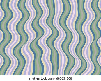 Wavy lines vector, curves ripple pattern, green and blue background. Minimalist design. Banner, billboard, poster or presentation cover, card backdrop. Abstract striped wavy lines vector illustration.