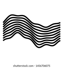 wavy lines vector design element isolated on white motion effect 
