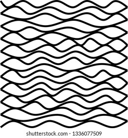 Wavy lines vector. Design of water effect on the sea. Design black on white background. Design print for illustration, background, texture, textile, paper, element. Set 1