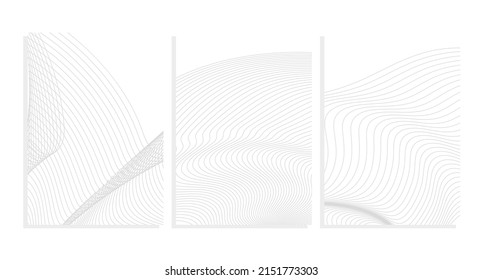 wavy lines vector template background set