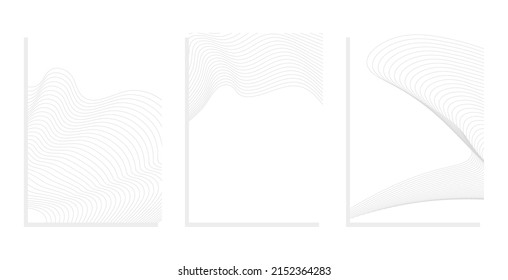 wavy lines vector template background set