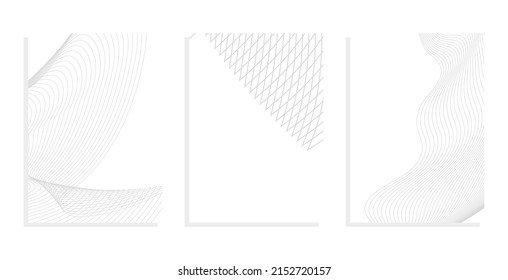 wavy lines vector template background set