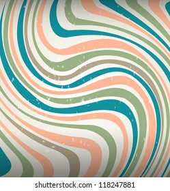 Wavy lines in a vortex of swirling pastel colors