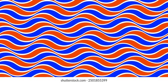 Wavy lines water seamless pattern vector, 3D dimensional endless background wallpaper design image, geometric stripy curved tillable texture.