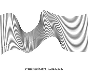 Wavy Linien, Wellenstreifen. Vektorillustration. Stilvoller Kunsthintergrund.