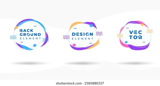 Wavy Liquid Abstract Shapes with Colorful Abstract Flat Colors Spots for Posters, Flyers, and Banner Designs Vector Illustration	