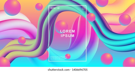 Wavy liquid background. Colorful abstract liquid and fluid background design. 3d colorful circle background. Trendy gradient shapes composition. Blue, pink Fluid vector gradient design. Vector Eps10