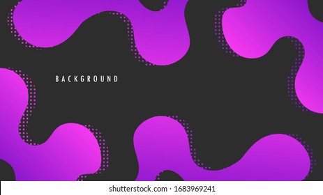 Wavy Liquid Background Template. Purple Violet Color. Design Vector EPS10
