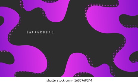 Wavy Liquid Background Template. Purple Violet Color. Design Vector EPS10
