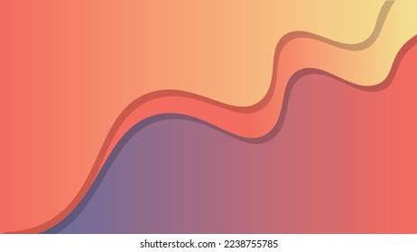 Wavy liquid background. Trendy gradient shapes composition. Eps10 vector. Modern vector design. Orange and dark blue color gradient. Vector illustration