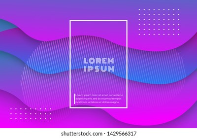 Wavy liquid background with vibrant gradient color. Wavy shapes composition. Eps10 vector.
