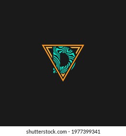 wavy logotype letter isolated triangle. illustration concept logo idea