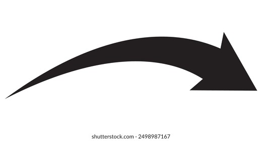 wavy Long arrow icon. long line arrow vector. flat style Arrow symbol. arrow on a white background. vector illustration.