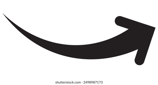 wavy Long arrow icon. long line arrow vector. flat style Arrow symbol. arrow on a white background. vector illustration.