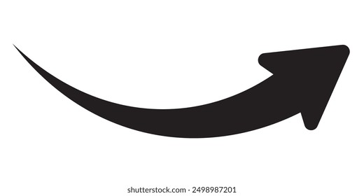 Vector de flecha ondulado largo. símbolo de flecha de línea larga. estilo plano. símbolo de flecha. flecha sobre un fondo blanco. Ilustración vectorial.