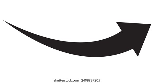 wavy Long arrow icon. long line arrow vector. flat style Arrow symbol. arrow on a white background. vector illustration.
