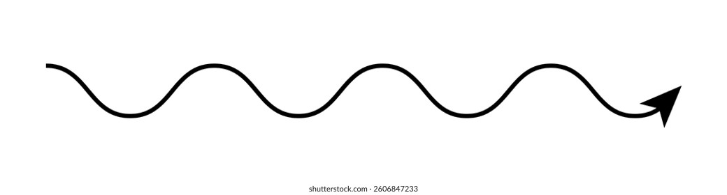 Wavy long right arrow icon