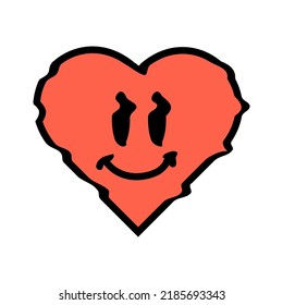 Wavy love Style Streetwear Design Red Color Commercial Use